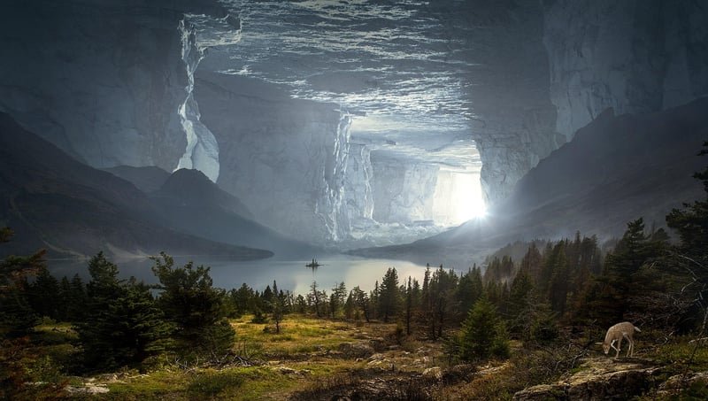 Mystical Landscape with Dragons